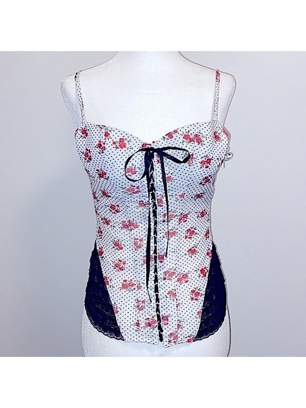 Intimissi for Victoria’s Secret vintage Y2K mesh floral lace corset top